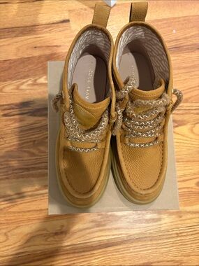 Cole Haan women’s tan Leather Moc Toe booties